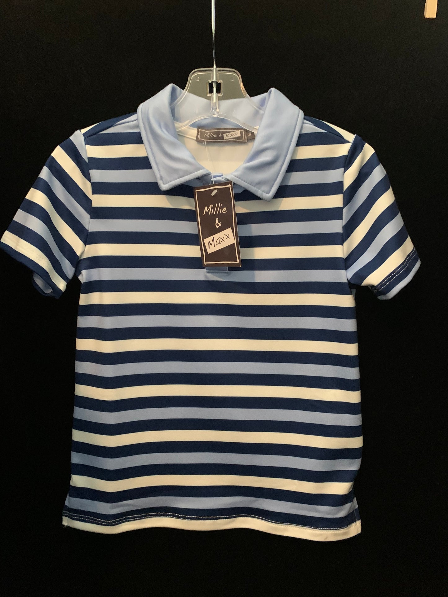 MLL & MM Navy Floral Butterfly Dress & Stripe Polo Shirt