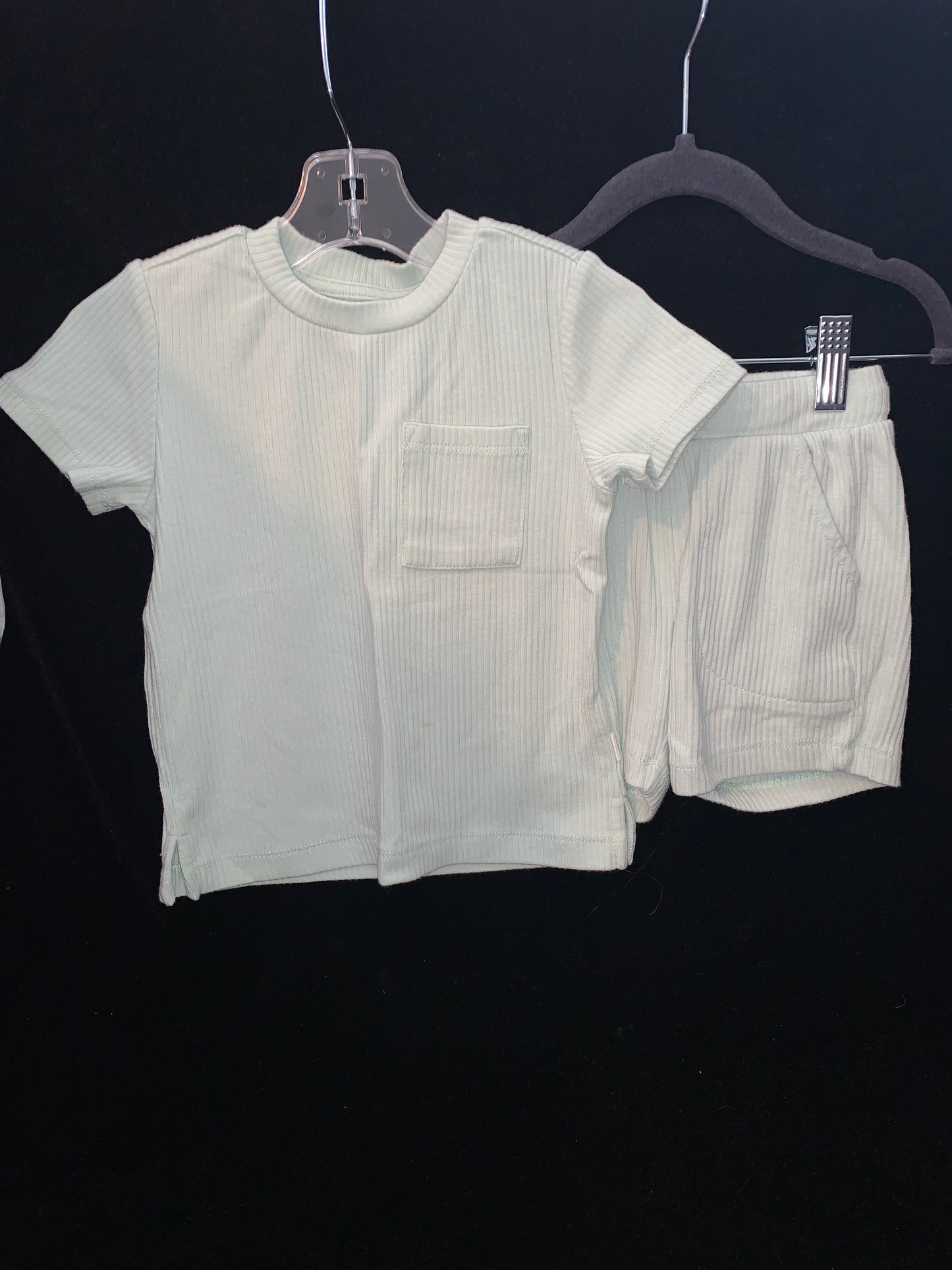Petit Lem Girls Dusty Rose & Boys Mint Green T-Shirt & Shorts Set