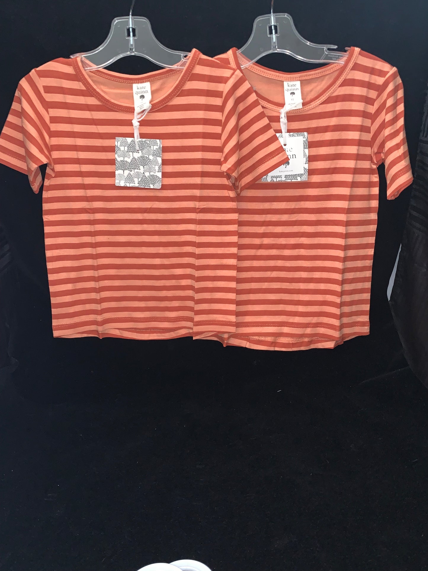 Kate Quinn Girls & Boys Orange Stripe Short Sleeve Tee