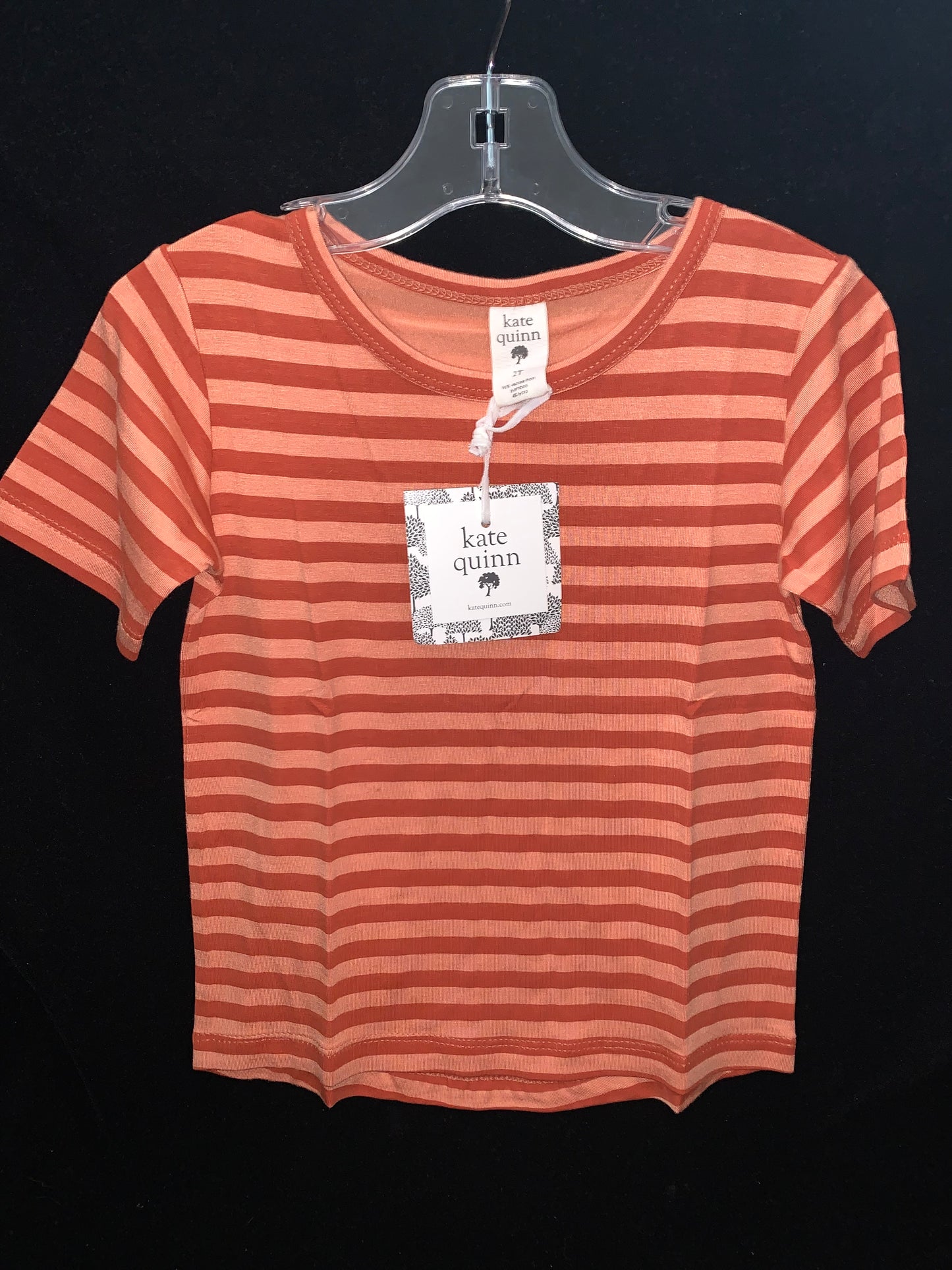 Kate Quinn Girls & Boys Orange Stripe Short Sleeve Tee