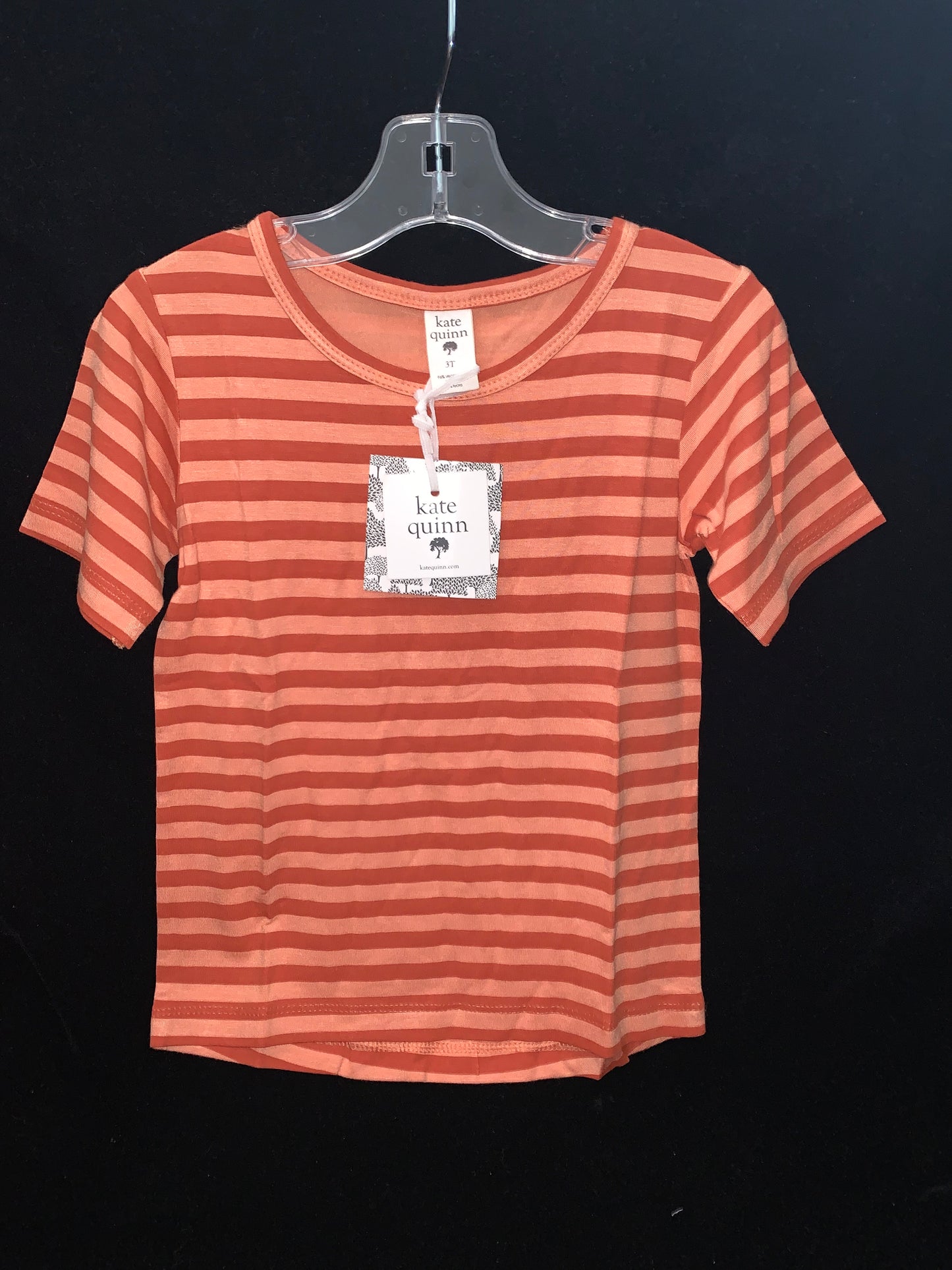 Kate Quinn Girls & Boys Orange Stripe Short Sleeve Tee