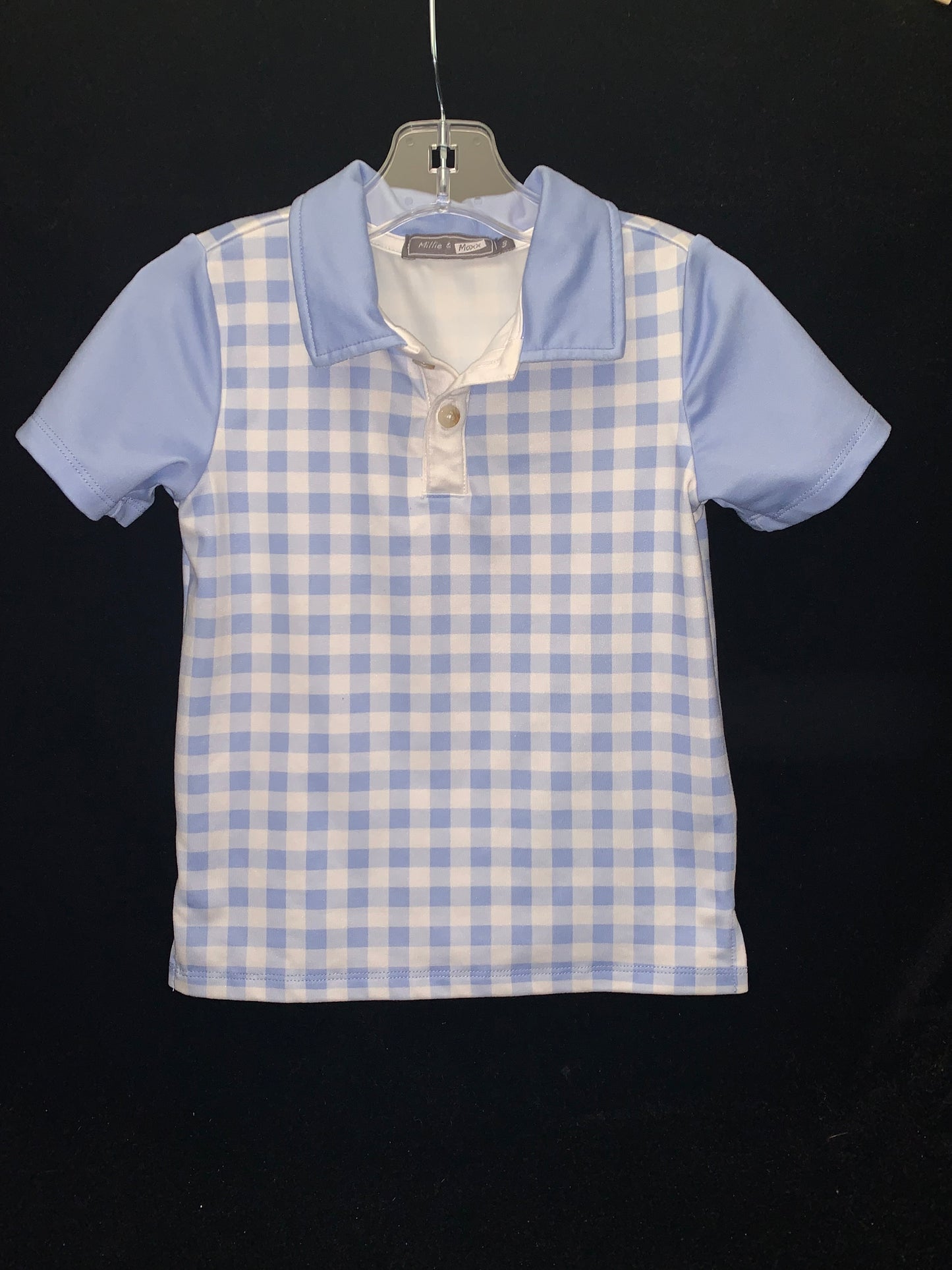 MLL & MM Girls Bunny & Daisy & Boys Periwinkle Gingham Shirt