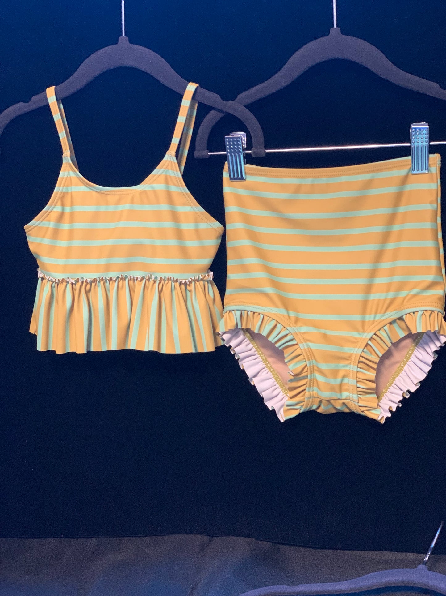 Kortni Jeane Girls 2 pcs Yellow Mint & Boys Yellow Mint Retro Trunk