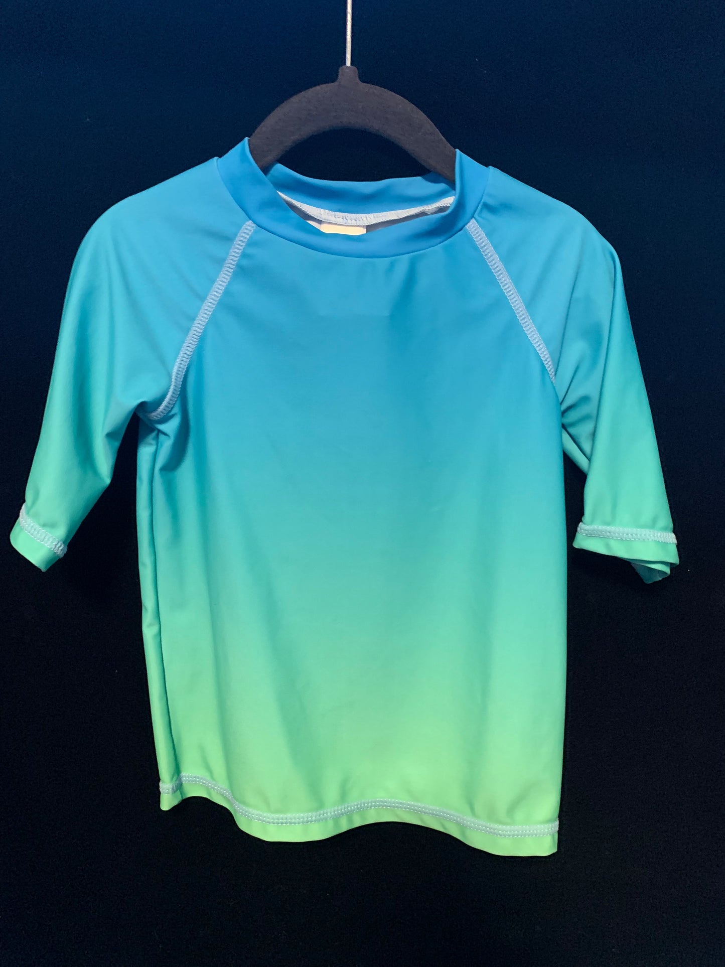 MLL & MM 3 Pcs Blue & Green Watercolor Sea Girls 1 Pcs & Boys Trunk w/ Rash Guard