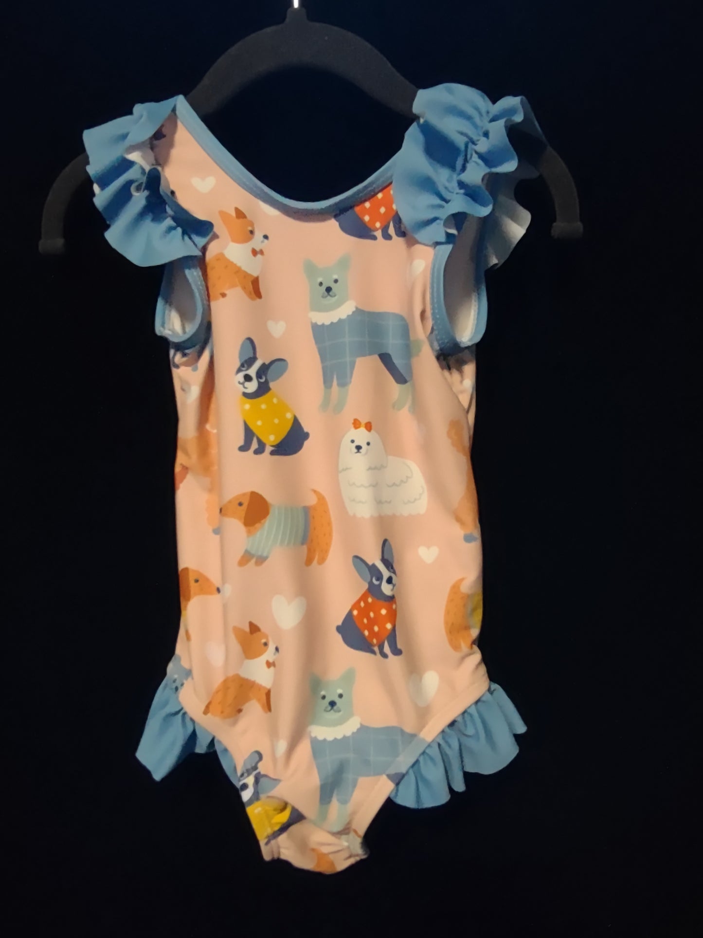 MLL & MM Pink & Blue Dog Park Ruffled Girls 1 pcs & Boys Trunks