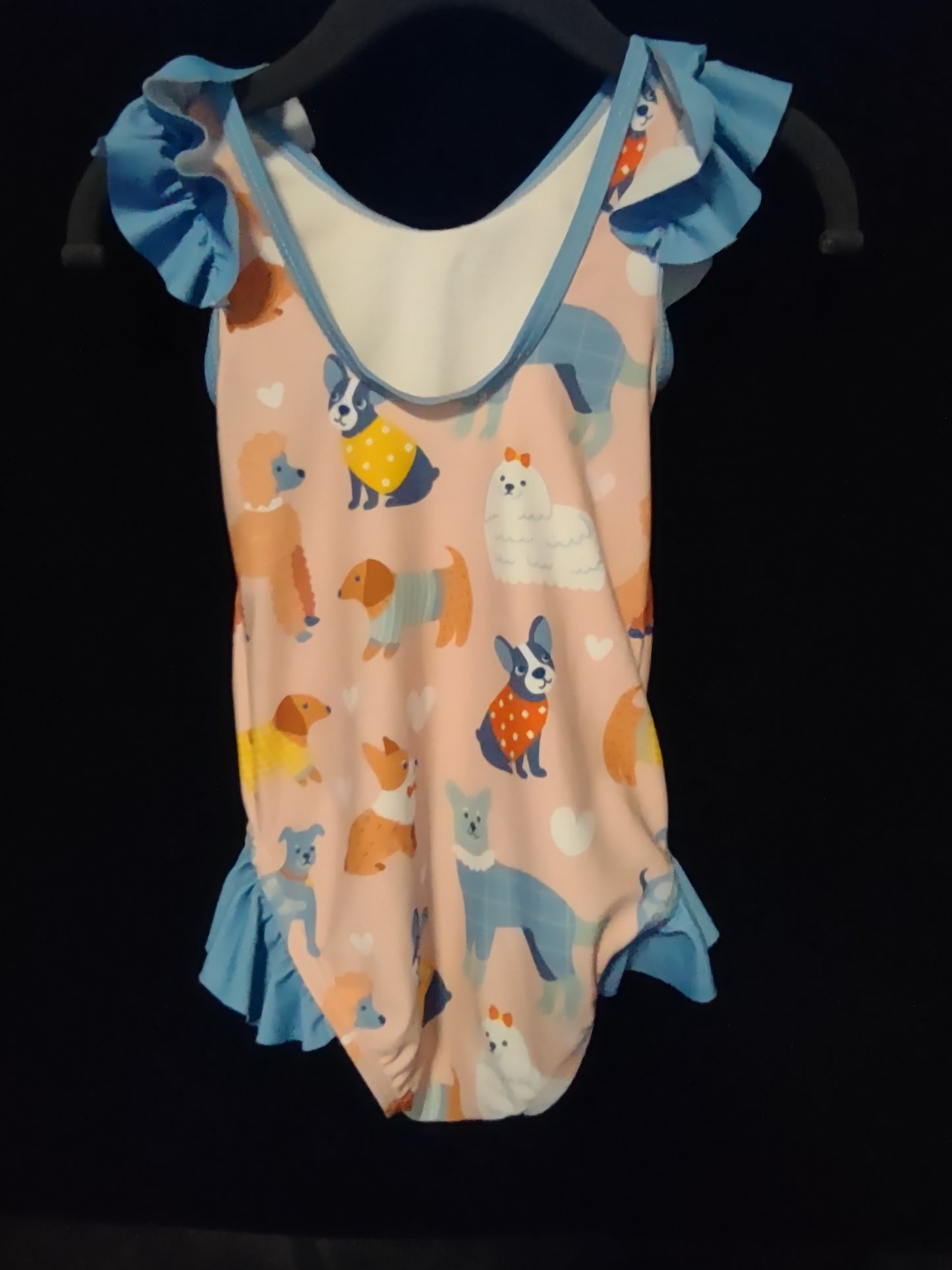 MLL & MM Pink & Blue Dog Park Ruffled Girls 1 pcs & Boys Trunks