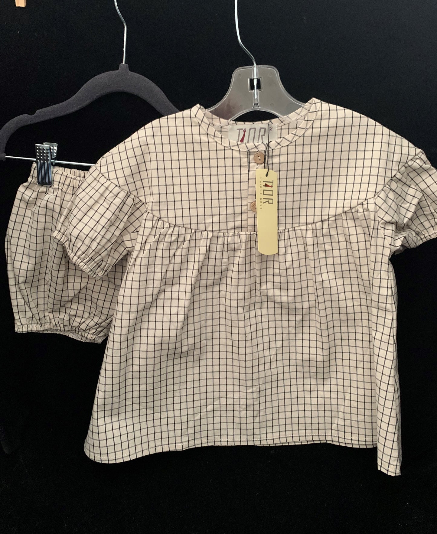 TIOR 3 Pcs Girl & Boy Shirts & 1 Short Set