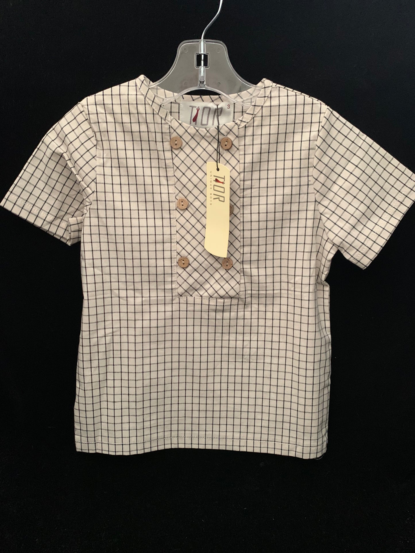 TIOR 3 Pcs Girl & Boy Shirts & 1 Short Set