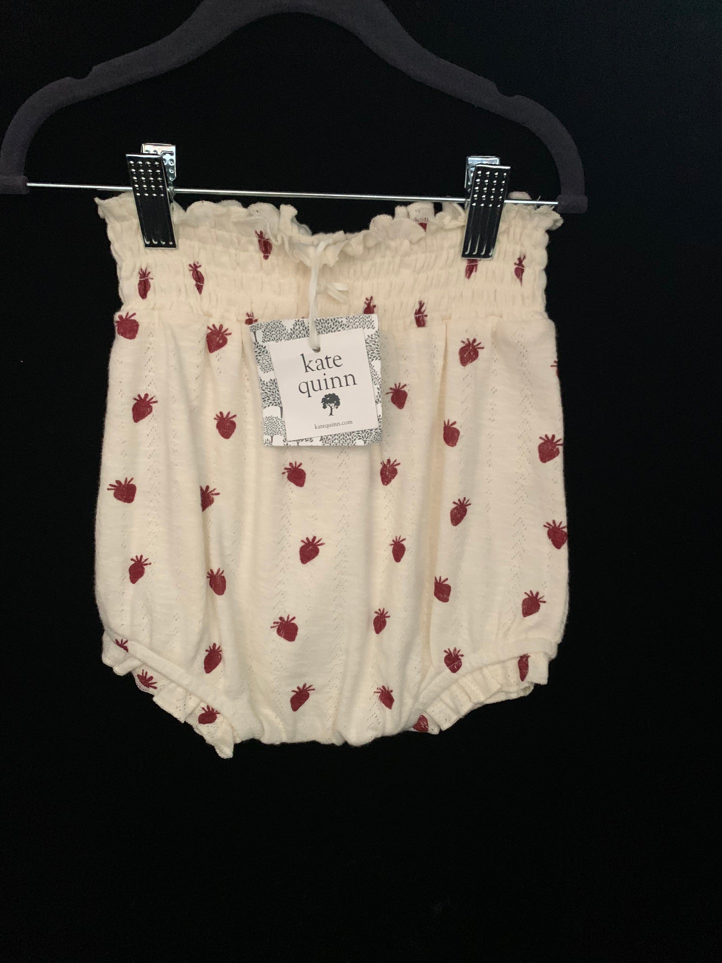 Kate Quinn Strawberry Pointelle Girls Bloomer & Boys Shirt