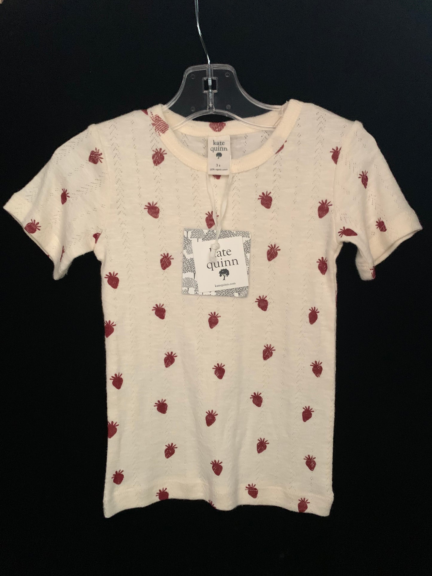 Kate Quinn Strawberry Pointelle Girls Bloomer & Boys Shirt