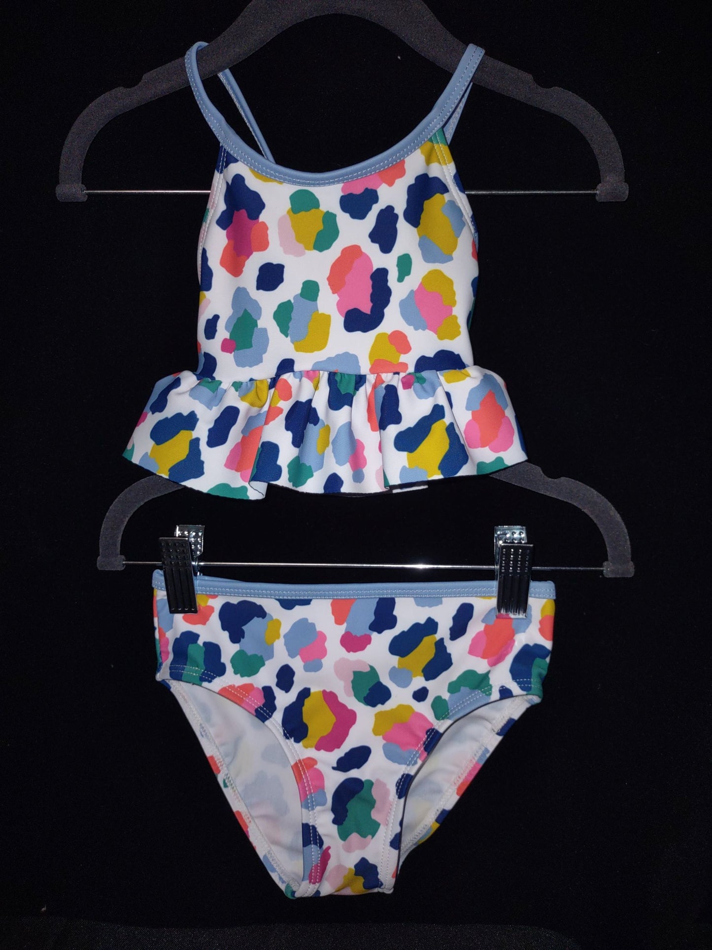 MLL & MM 5 Piece Set White & Navy Technicolor Leopard for Girl & Boy