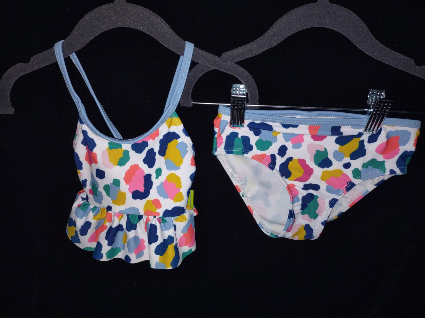 MLL & MM 5 Piece Set White & Navy Technicolor Leopard for Girl & Boy