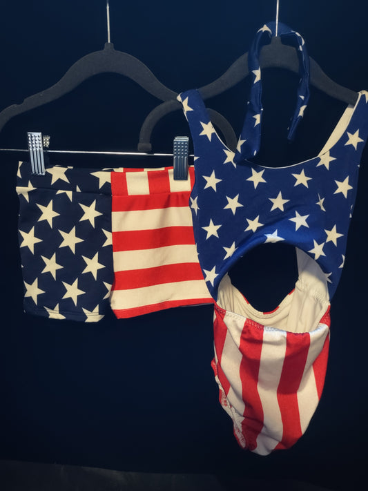 Khloe Jean Girls Flag 1pc & Boys Flag Trunks