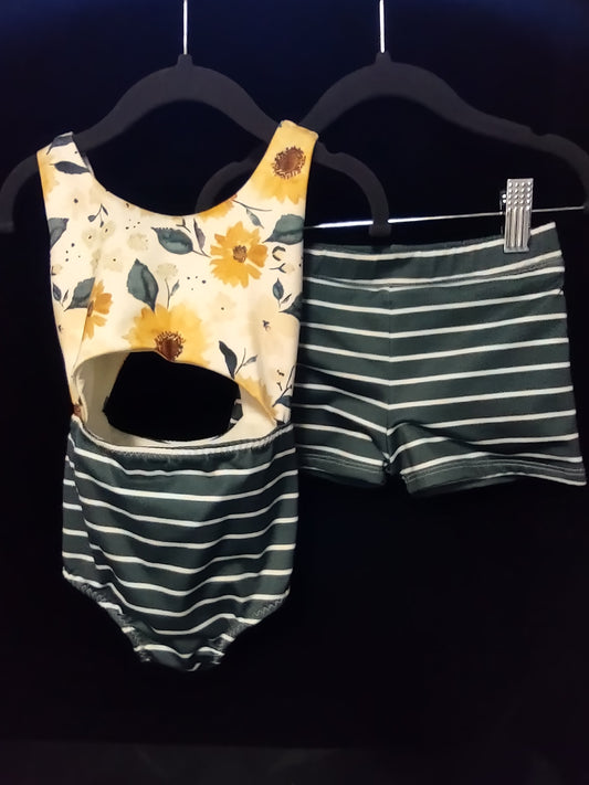 Khloe Jean Sunflower & Boys Navy Stripe Swim Briefs